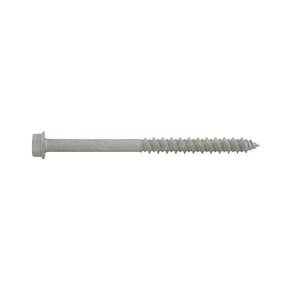 Concrete Screw Anchor, 1/4" Dia., Hex Washer, 6" L, Stainless Steel Plain, 100 PK